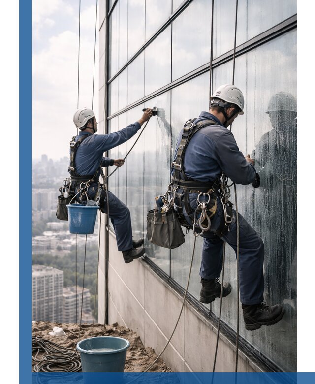 Профессиональная мойка фасадных окон альпинистами в Воскресенске