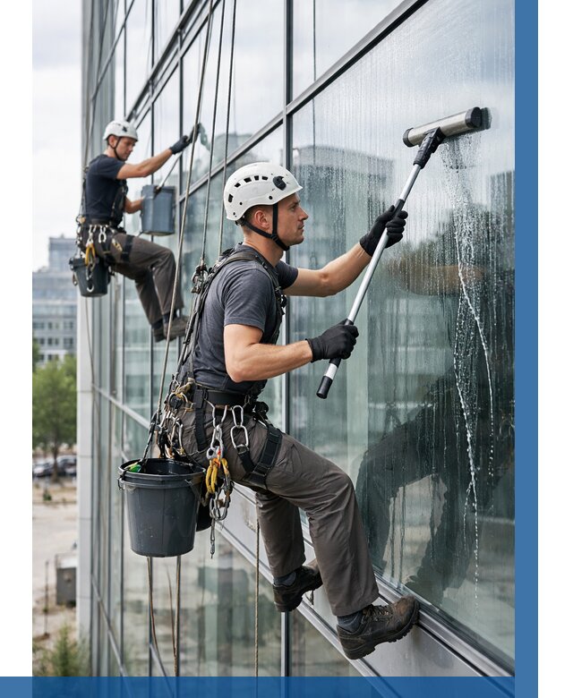 Мойка витражей альпинистами в Воскресенске от 724 р. под ключ|ВЫСОТНИК-Вск