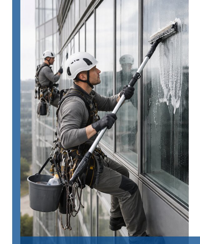 Высотная мойка сплошного остекления с выездом в Воскресенске