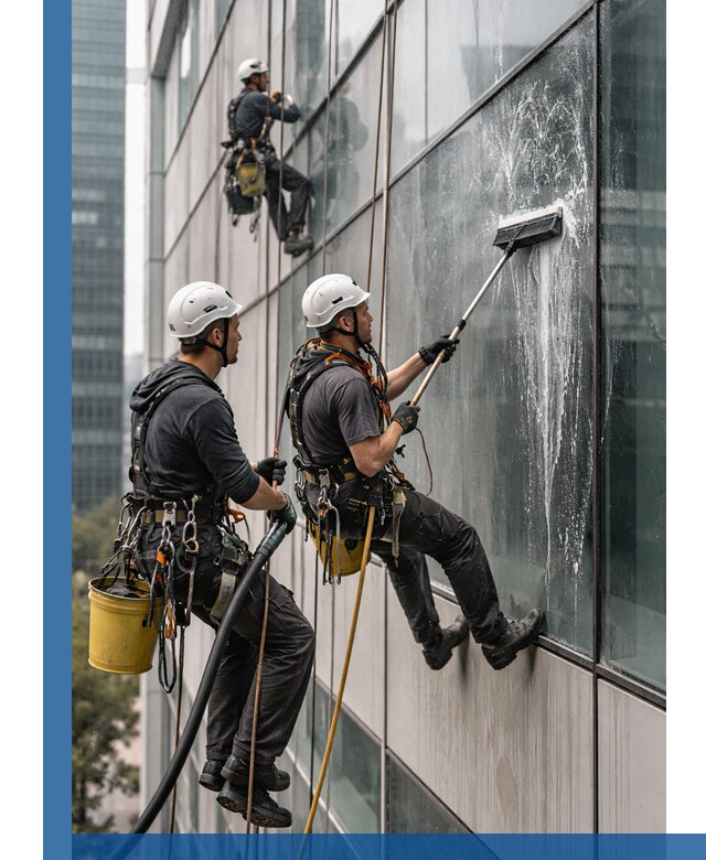 Профессиональная высотная мойка фасадов зданий в Воскресенске