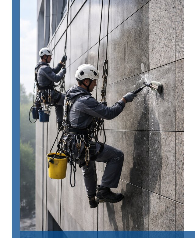 Профессиональная мойка фасада из керамогранита в Воскресенске