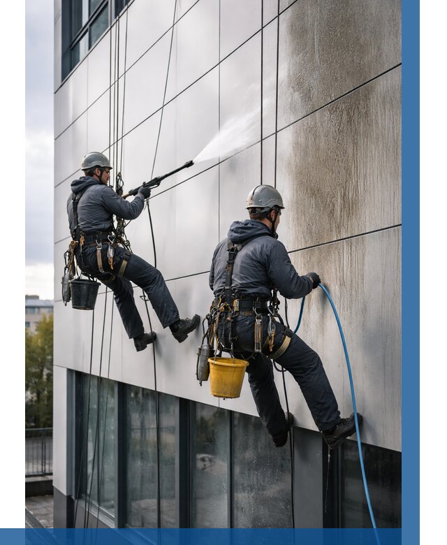 Мойка фасада из композита в Воскресенске по цене от 310 р. | ВЫСОТНИК-Вск