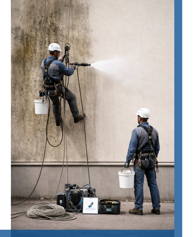 Очистка фасада от плесени в Воскресенске от 310 р. | ВЫСОТНИК-Вск