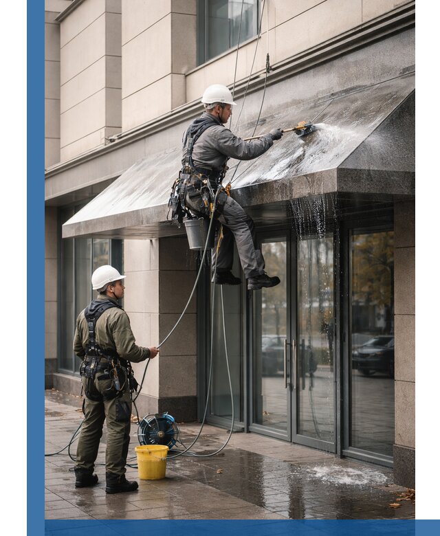 Профессиональная мойка козырьков и навесов в Воскресенске