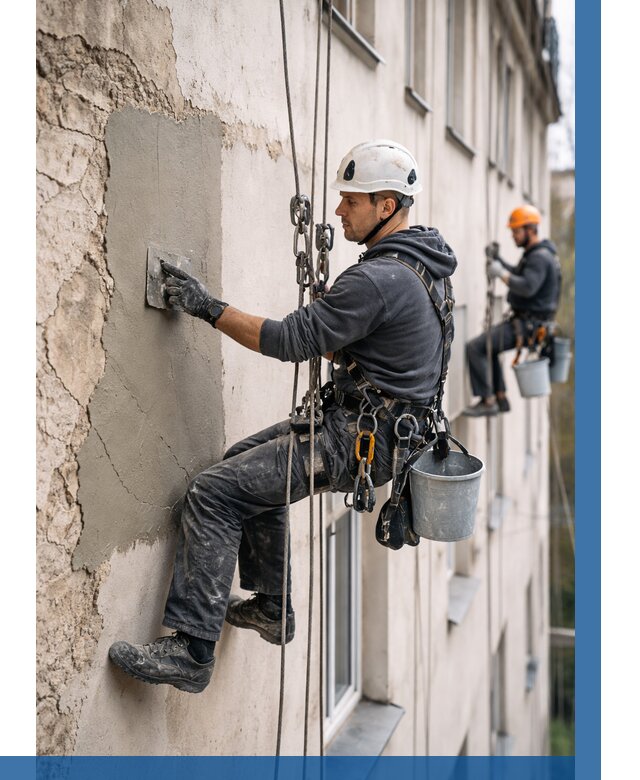 Восстановление штукатурки фасада в Воскресенске от 1241 р. | ВЫСОТНИК-Вск