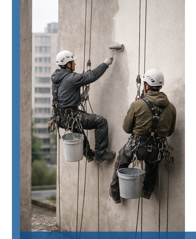 Покраска фасадов высотными альпинистами в Воскресенске с гарантией