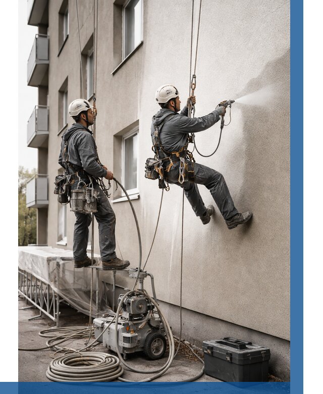 Безвоздушная покраска фасада в Воскресенске от 227 р/м² | ВЫСОТНИК-Вск