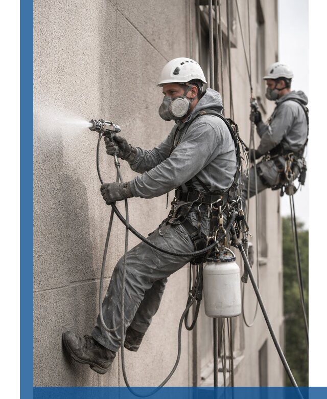 Безвоздушная покраска фасадов зданий в Воскресенске профессионально