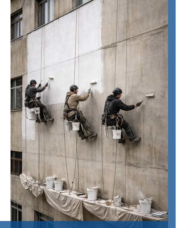 Покраска бетонного фасада в Воскресенске от 362 р за м2 | ВЫСОТНИК-Вск