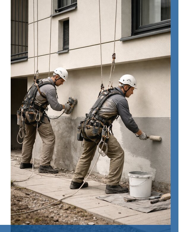 Окраска цоколя здания в Воскресенске от 465 р. под ключ | ВЫСОТНИК-Вск