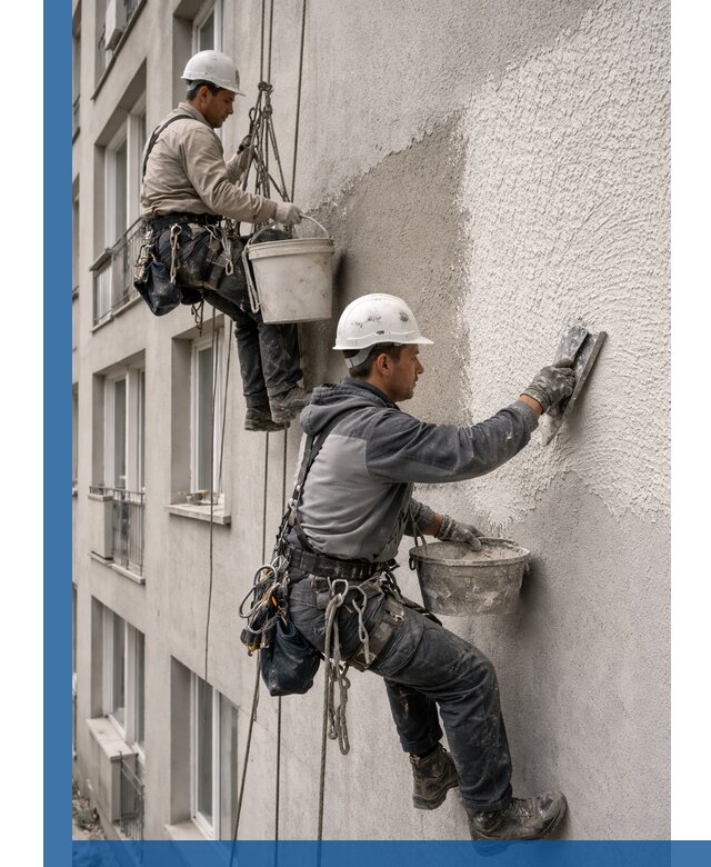 Нанесение декоративной штукатурки короед на фасад в Воскресенске