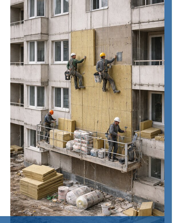 Утепление фасада минватой в Воскресенске от 1551 р. | ВЫСОТНИК-Вск