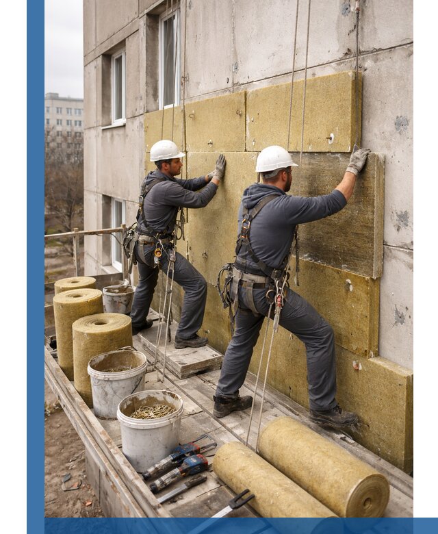 Утепление фасада минватой в Воскресенске под ключ с гарантией