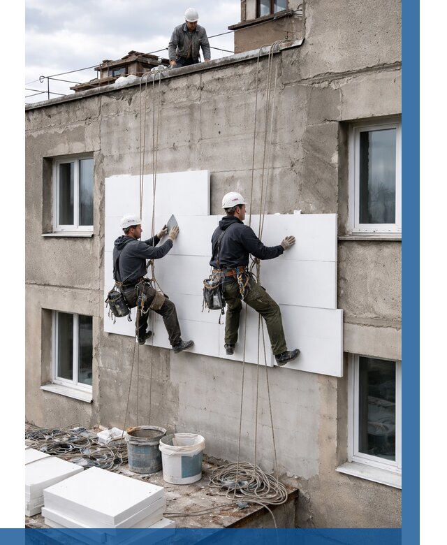 Утепление фасада пенополистиролом в Воскресенске от 1861 р. | ВЫСОТНИК-Вск