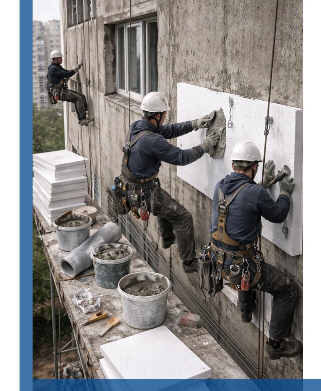 Утепление фасада пенополистиролом в Воскресенске под ключ