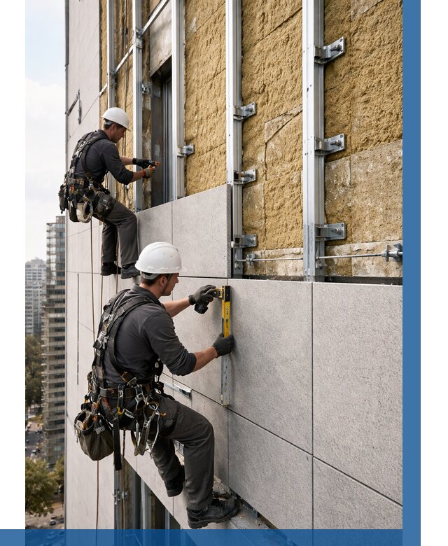 Монтаж вентилируемого фасада в Воскресенске от 3618 р. | ВЫСОТНИК-Вск