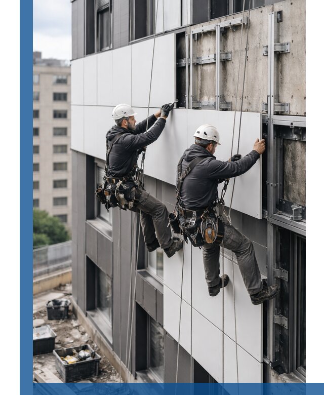 Монтаж композитных панелей фасада в Воскресенске под ключ