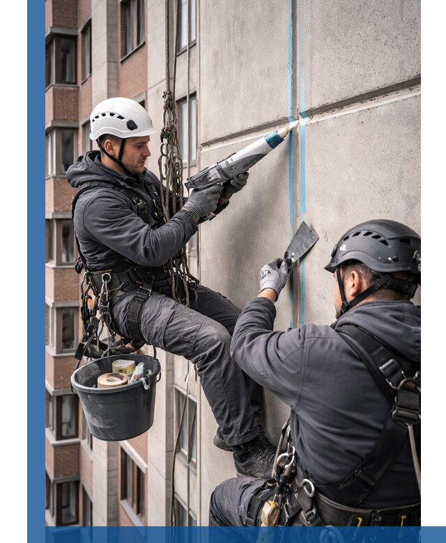 Вторичная герметизация швов фасада и кровли в Воскресенске