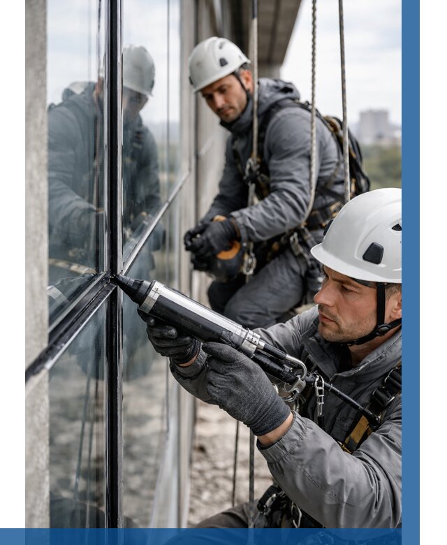 Герметизация витражных швов в Воскресенске от 672 р. | ВЫСОТНИК-Вск