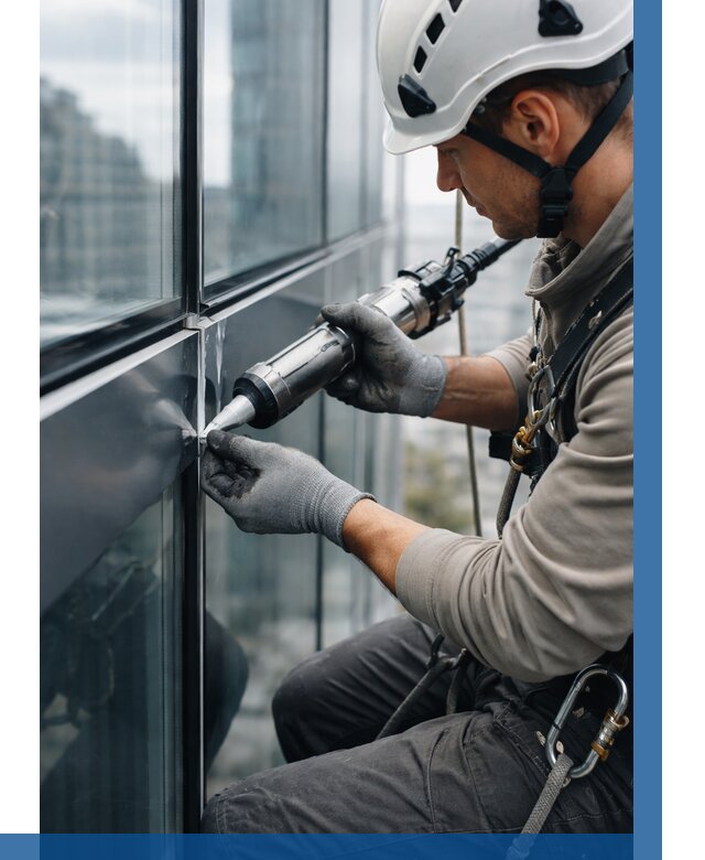 Герметизация стыков витража в Воскресенске от 1241 р. | ВЫСОТНИК-Вск