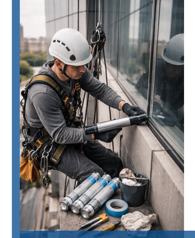 Герметизация стыков витража в Воскресенске для герметичных фасадов
