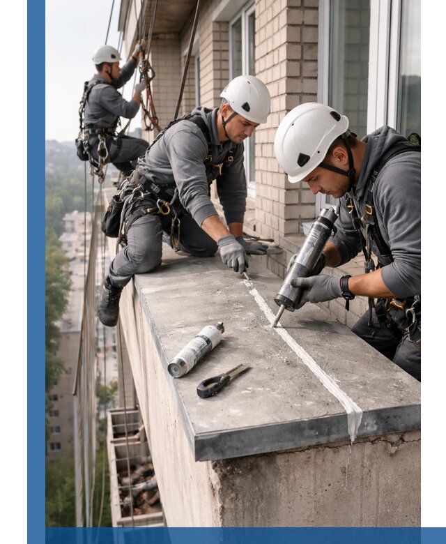 Герметизация балконного козырька в Воскресенске профессионально