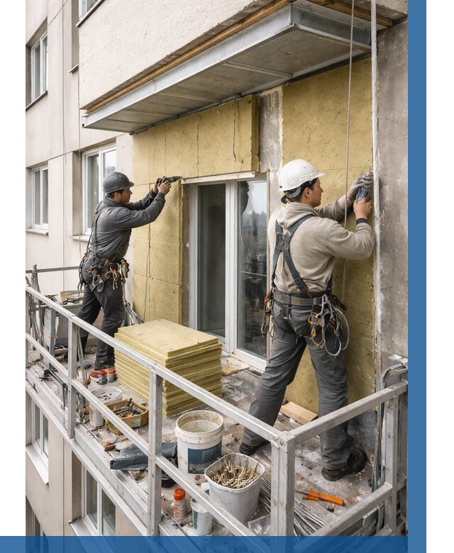 Утепление балкона снаружи в Воскресенске от 1654 р. под ключ ВЫСОТНИК-Вск