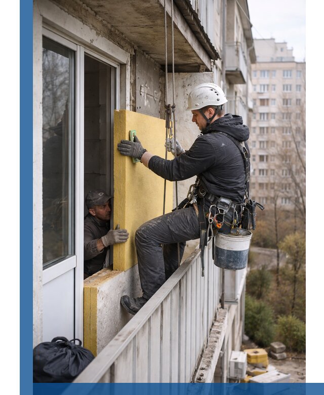 Профессиональное утепление балкона снаружи в Воскресенске под ключ