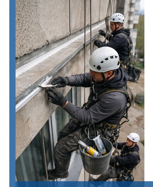 Герметизация примыкания балкона в Воскресенске под ключ с гарантией