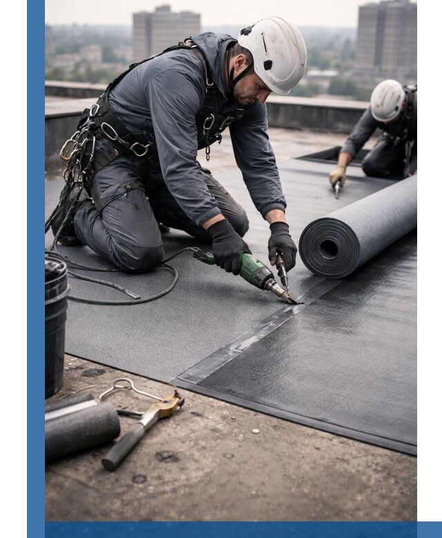 Ремонт мягкой кровли в Воскресенске с выездом промальпинистов