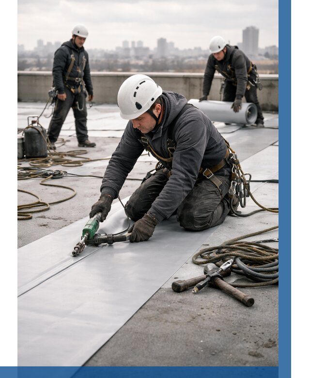 Ремонт мембранной кровли в Воскресенске от 1861 р./м2 | ВЫСОТНИК-Вск