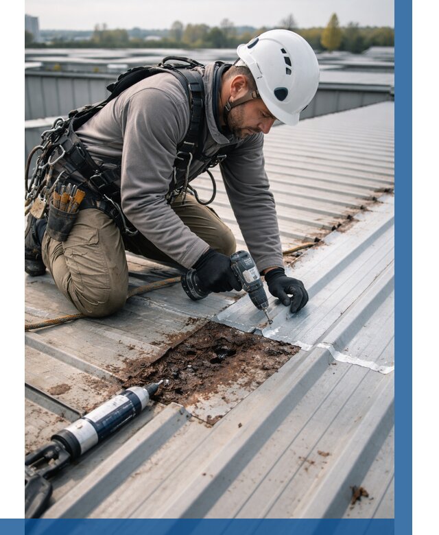 Ремонт профнастила на кровле в Воскресенске от 724 р. | ВЫСОТНИК-Вск