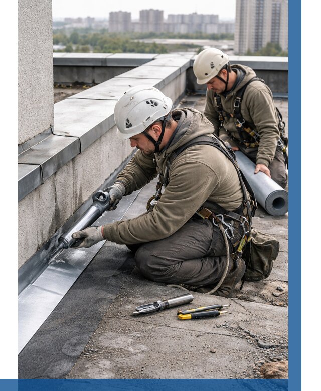 Ремонт кровельных примыканий в Воскресенске от 1241 р. | ВЫСОТНИК-Вск