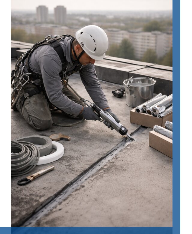 Герметизация швов кровли в Воскресенске от 465 р./м2 | ВЫСОТНИК-Вск