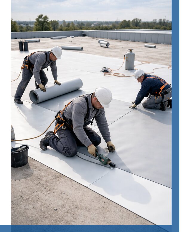 Монтаж мембранной кровли под ключ в Воскресенске от 1241 р. | ВЫСОТНИК-Вск