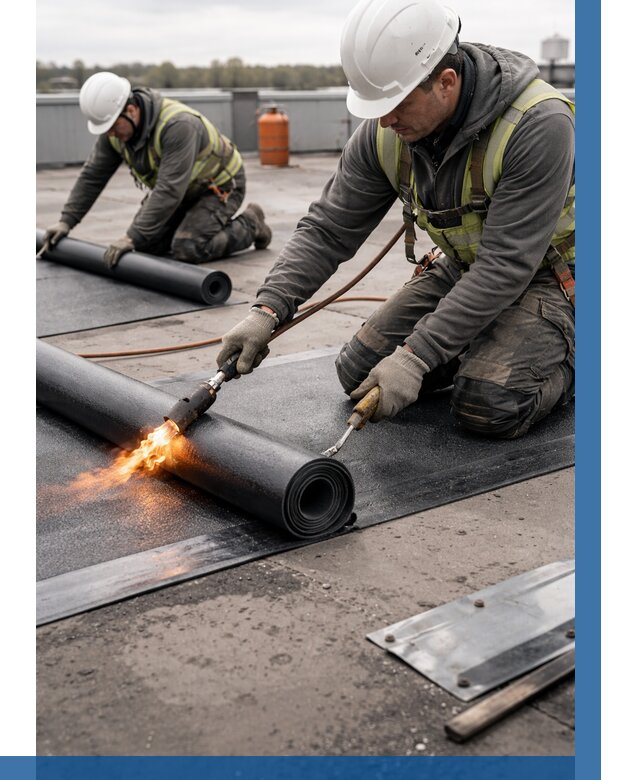 Монтаж наплавляемой кровли в Воскресенске от 879 р. — ВЫСОТНИК-Вск