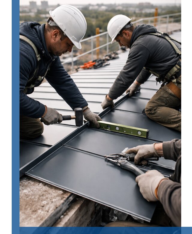 Монтаж фальцевой кровли в Воскресенске для промышленных зданий