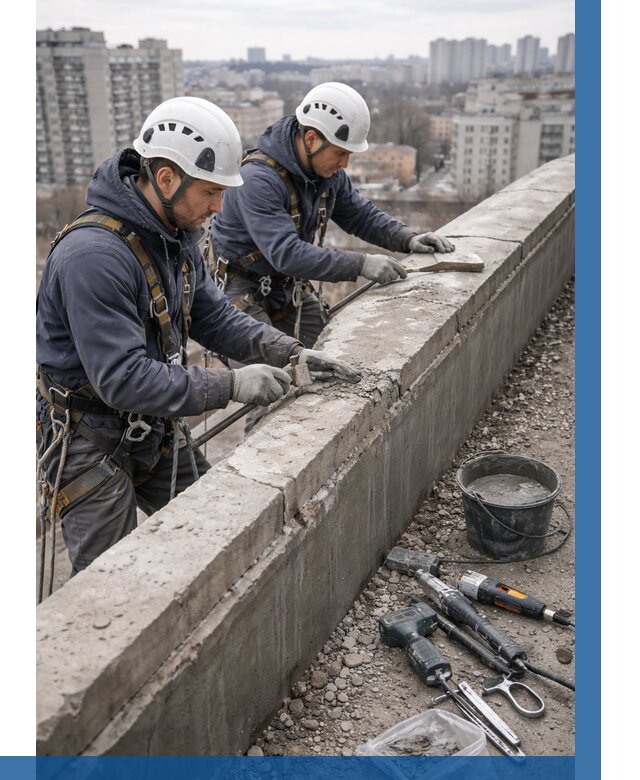 Ремонт парапета на кровле в Воскресенске от 1551 р. | ВЫСОТНИК-Вск