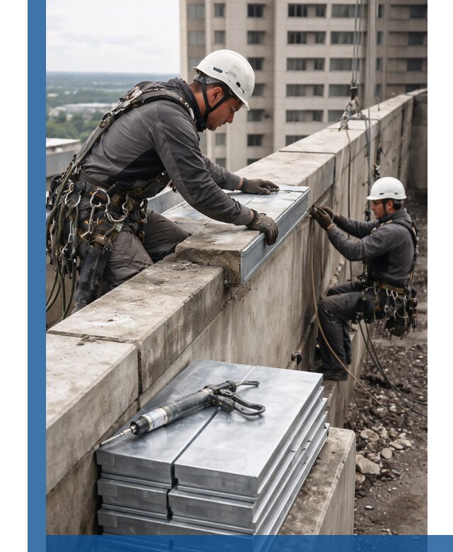 Замена парапетных крышек и установка новых в Воскресенске