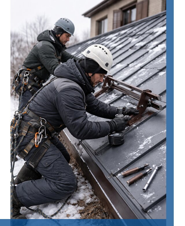 Монтаж снегозадержателей в Воскресенске от 465 р. | ВЫСОТНИК-Вск