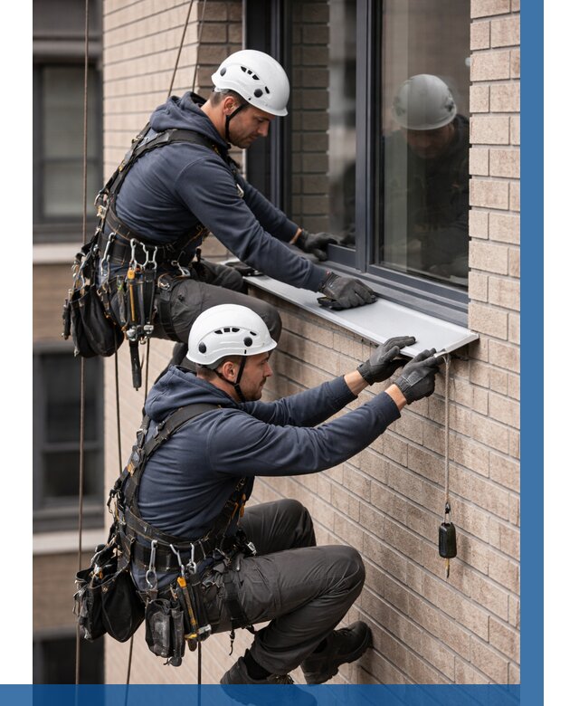 Монтаж оконных отливов под ключ в Воскресенске от 3618 р. | ВЫСОТНИК-Вск