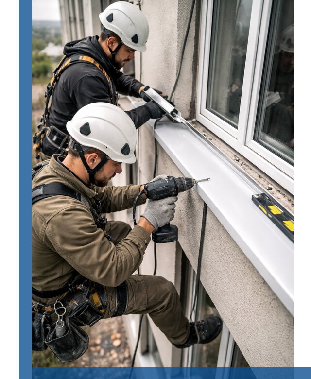 Профессиональный монтаж оконных отливов и отведения воды в Воскресенске