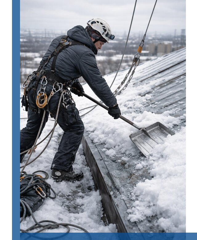 Профессиональная очистка кровли от снега и наледи в Воскресенске