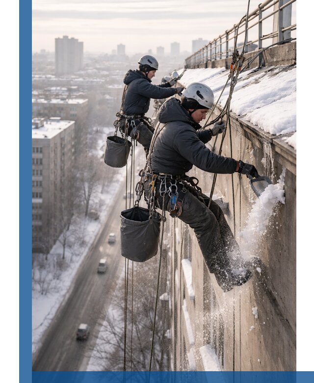 Очистка карнизов от снега в Воскресенске профессионально и безопасно