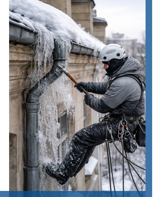 Очистка водостоков от льда в Воскресенске от 3618 р. | ВЫСОТНИК-Вск