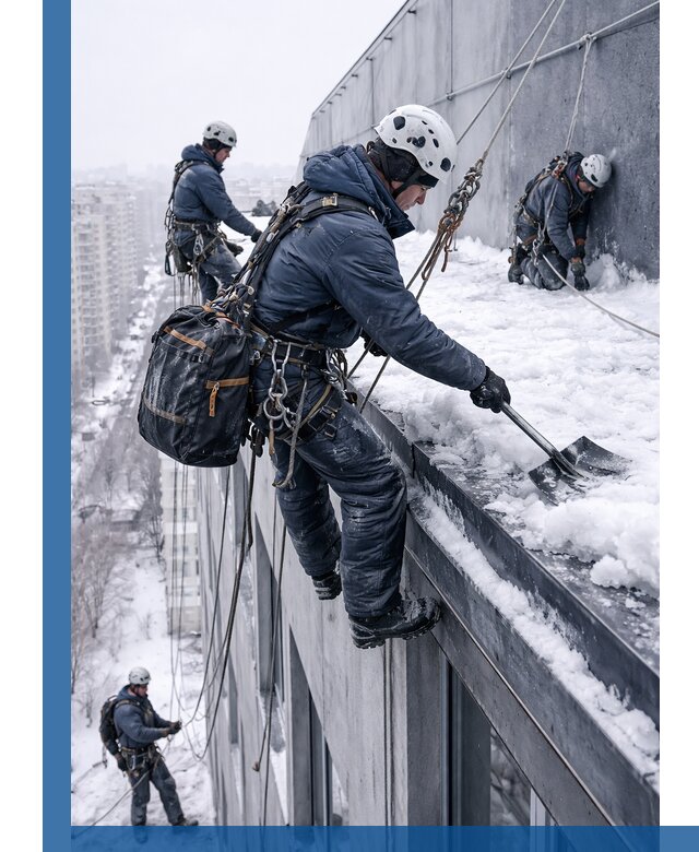 Абонентское обслуживание кровли зимой в Воскресенске регулярный уход