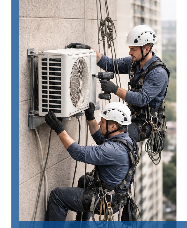 Монтаж внешнего блока кондиционера в Воскресенске установка и крепление