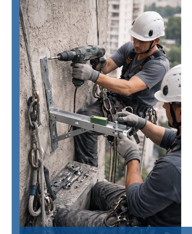 Установка кронштейнов кондиционера и крепежа в Воскресенске