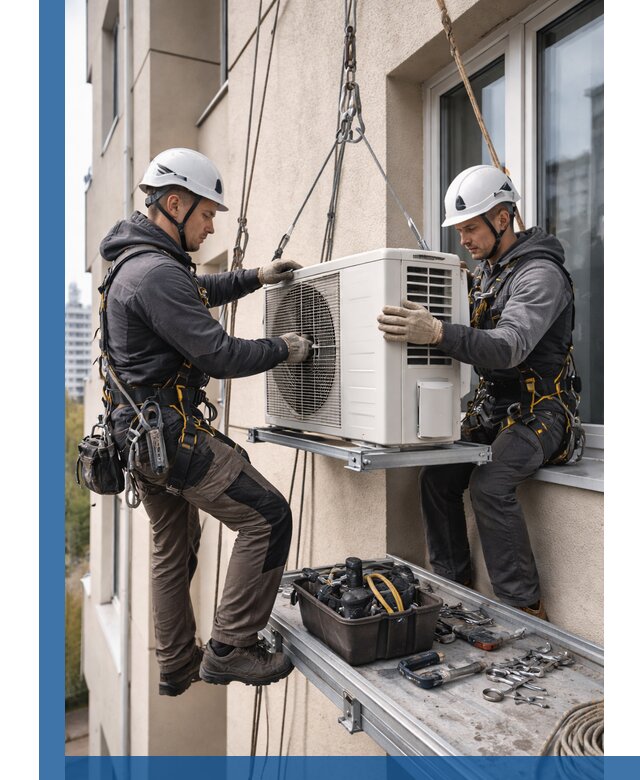 Перенос внешнего блока кондиционера в Воскресенске с монтажом и крепежом