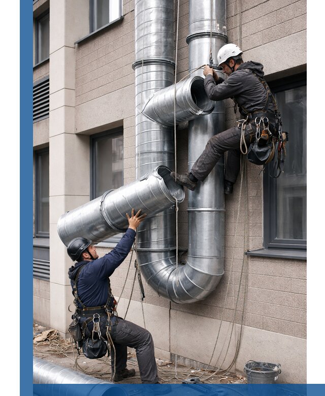 Монтаж фасадных воздуховодов в Воскресенске с герметизацией и крепежом
